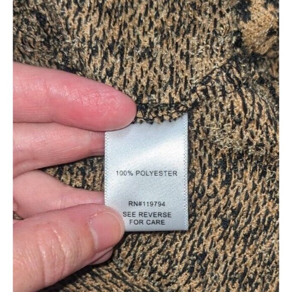 One World Cardigan S Women's Brown Leopard Animal Print Long Sleeve Pockets - Picture 8 of 9